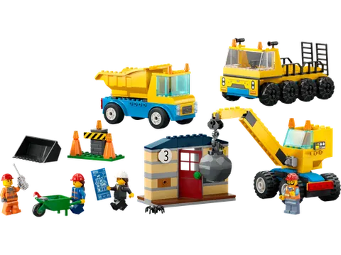 LEGO 60391 Construction Trucks and Wrecking Ball Crane