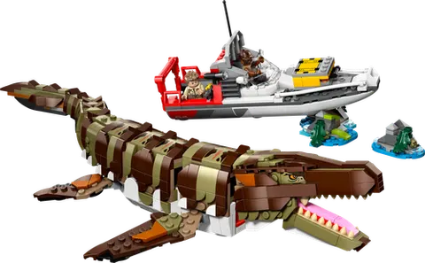 LEGO 76974 Brick-Built Mosasaurus Boat Mission